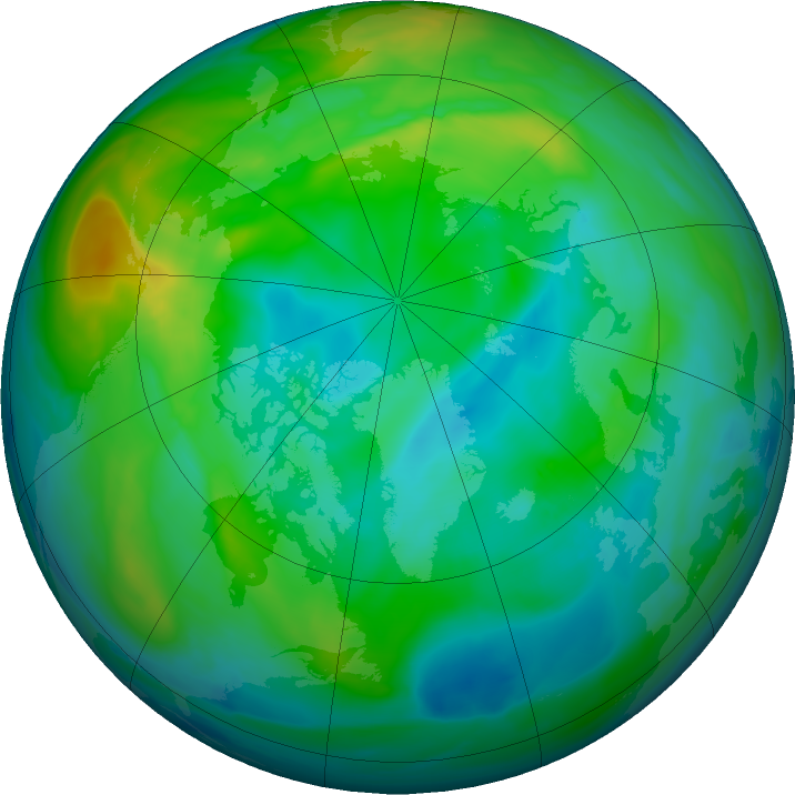 Arctic ozone map for 11 November 2021